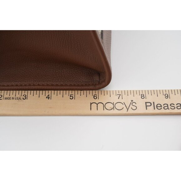 Tommy Hilfiger Allover Logo Tote Jacquard Handbag Brown 16.5" x 6.5" x 11.25" - Picture 8 of 9